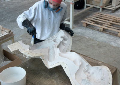 Réalisation à base de résine poudre de marbre - groupe sculpté Latone Versailles